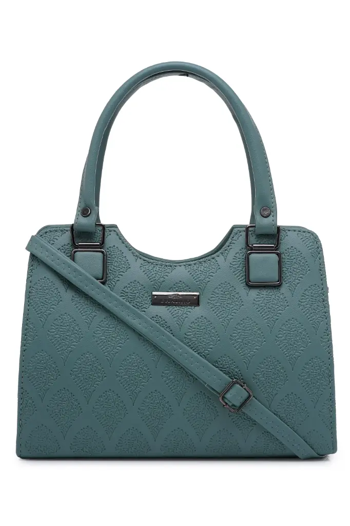 Chic mint green embossed Handbag